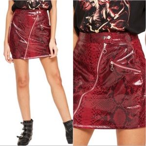 MissGuided high shine faux snakeskin mini skirt